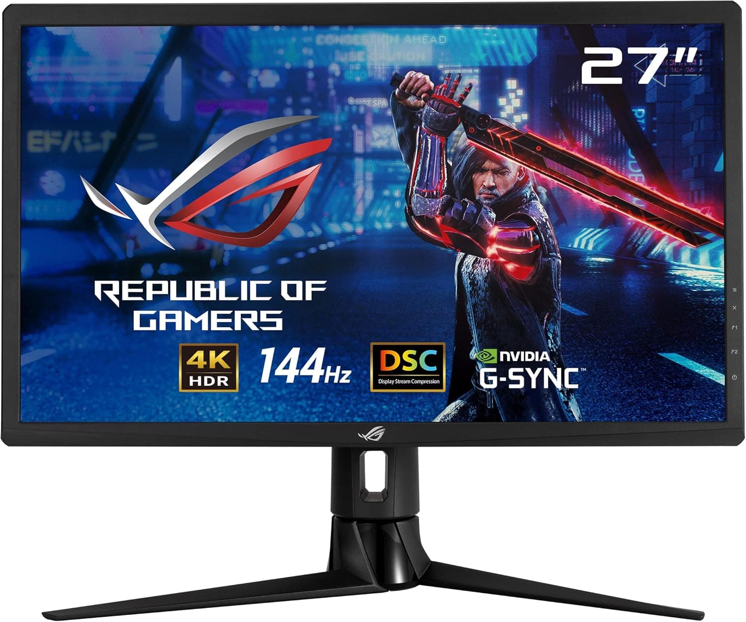 ASUS DSC ROG Strix XG27UQR Monitor de jogos de 27 polegadas, 4K (3840 x 2160), 144 Hz, DSC, Display HDR 400, DCI-P3 90%, Adaptive Sync