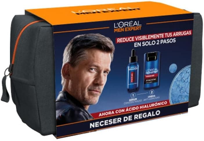 L'Oreal Paris Men Expert Pacote de rotina anti-idade POWER AGE ácido hialurónico para homem com soro concentrado creme anti-rugas