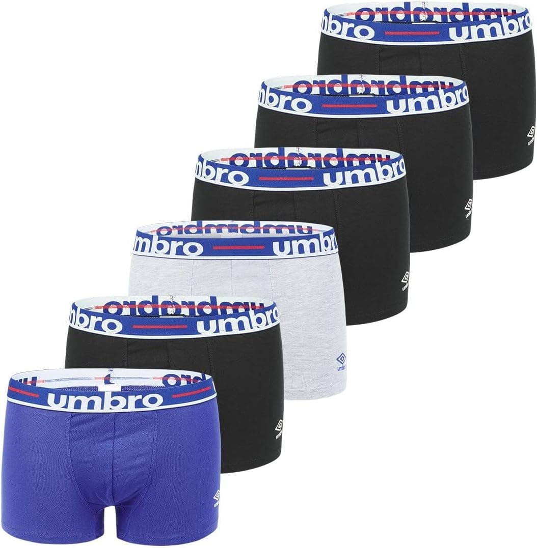 UMBRO Cuecas homem boxers algodão, roupa interior para homem, agradável, suave (lote de 4)