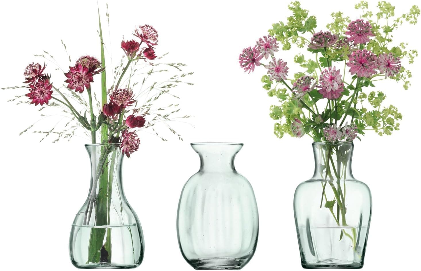 LSA MIA Mini vaso Trio H11 cm, parte reciclada ótica x 3, 7,5 x 7,5 x 11 cm, 3