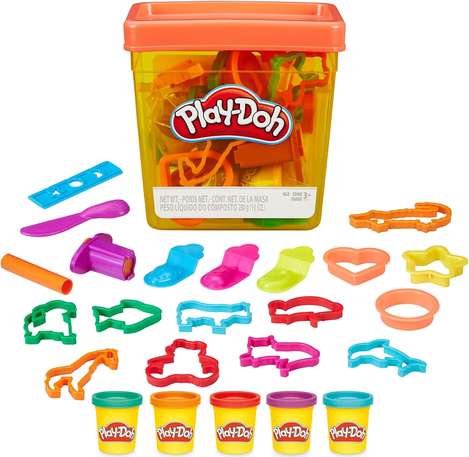 PLAY-DOH DIVER CUBO com 20 moldes e 5 frascos de plasticina 