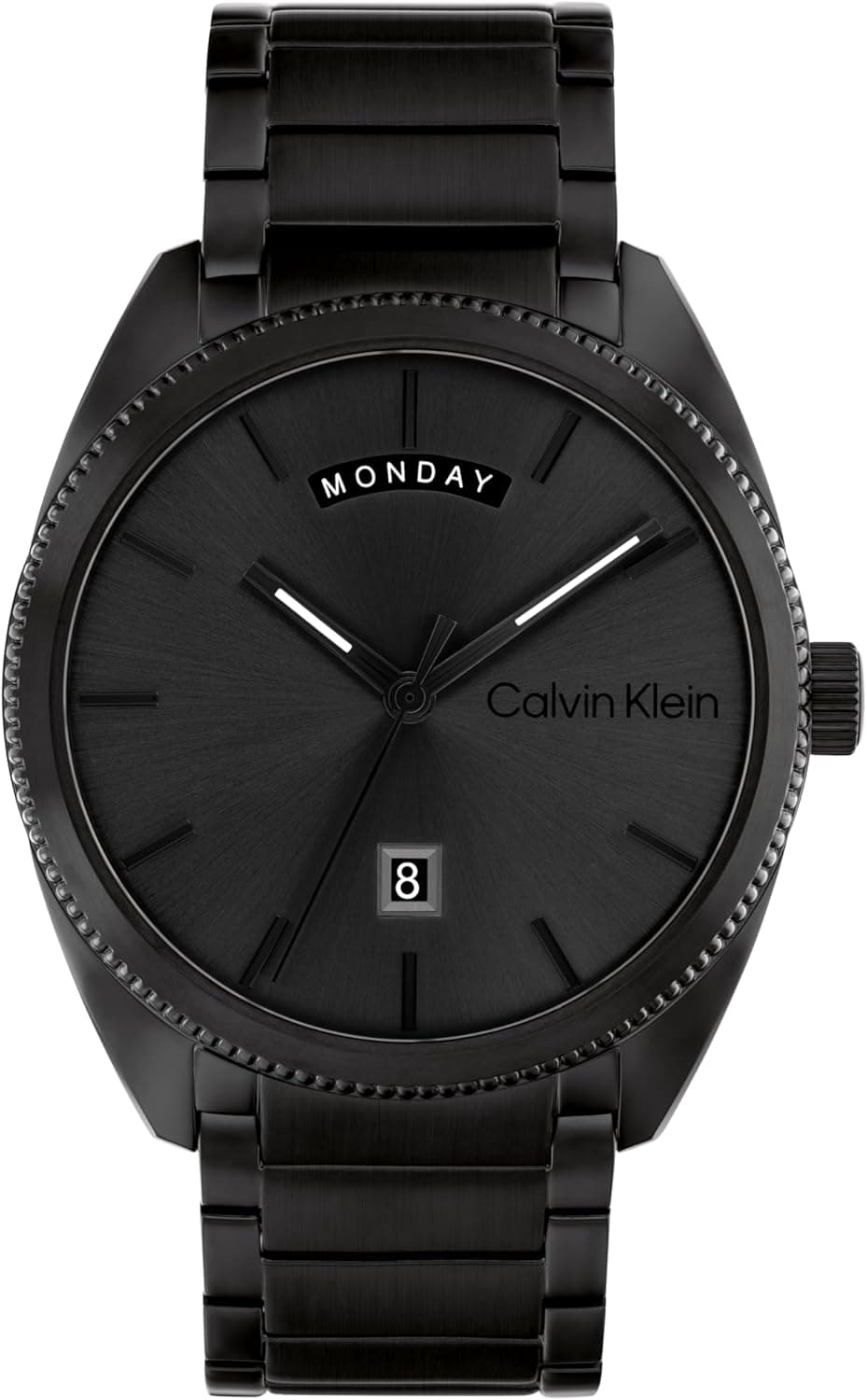 Calvin Klein Progress Collection | Relógio analógico para mulher com bracelete em aço inoxidável preto e branco