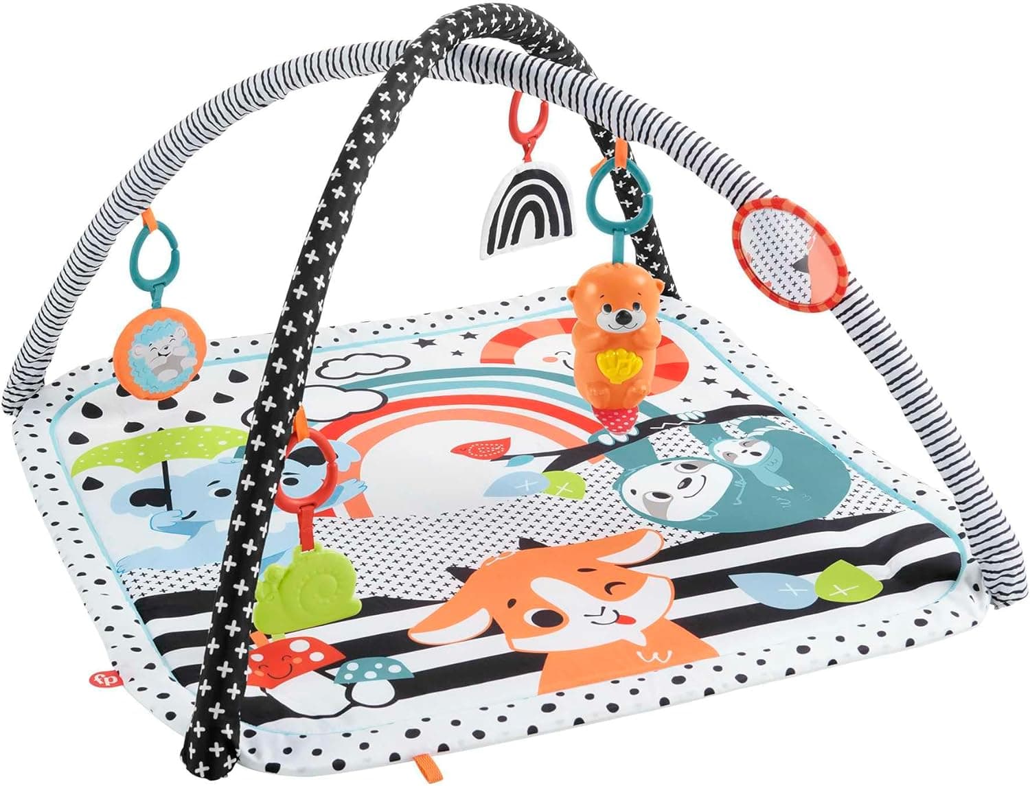 Fisher-Price Ginásio de atividades musicais 3 em 1 tapete com luzes, sons e acessórios, brinquedo para bebé recém-nascido (Mattel HPF39)