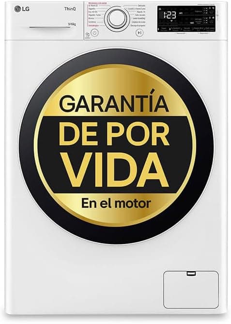 LG F4DR5509A0W Lavadora Secadora Inteligente Direct Drive, 9/5 kg, 1400 rpm, auto-dosagem, 14 programas, vapor Steam, Wi-Fi ThinQ, classificação A (lavagem) D (secagem), série 550, Branco