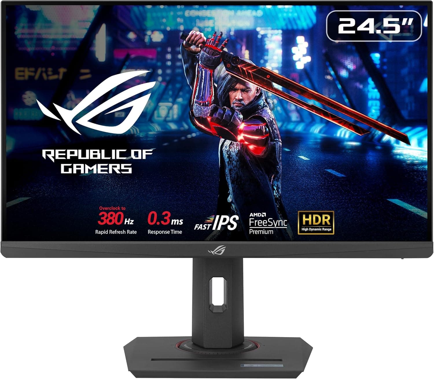 ASUS ROG Strix XG259QNS Monitor de jogos para desportos (25 polegadas, FHD (1920 x 1080), 380 Hz (OC), Fast IPS, 1 ms GTG (0,3 ms mínimo), HDR, DisplayWidget Center