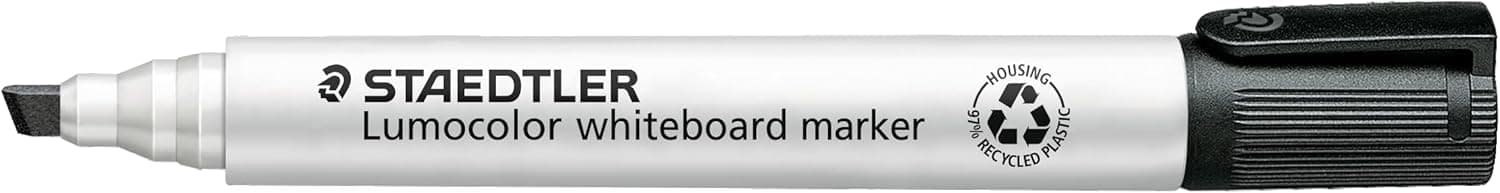 Staedtler Lumocolor 351 B-9. Marcadores para quadro branco de cor preta. Caixa com dez unidades.