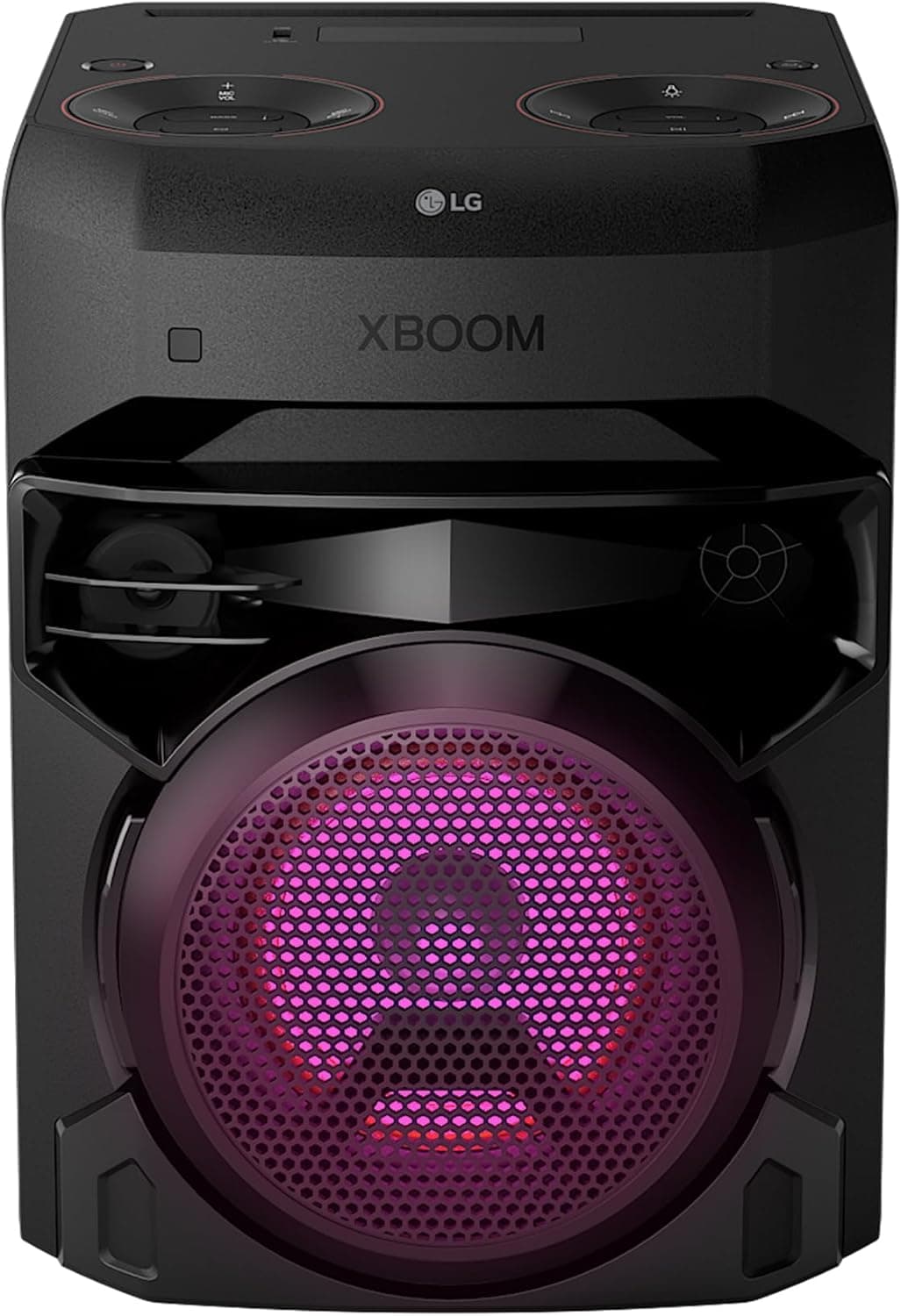 LG XBOOM RNC2, altifalante de grande potência, 80 W, a fera, 2 altifalantes, Bluetooth 4.2, USB, conexão auxiliar RCA, iluminação LED e entradas para microfone