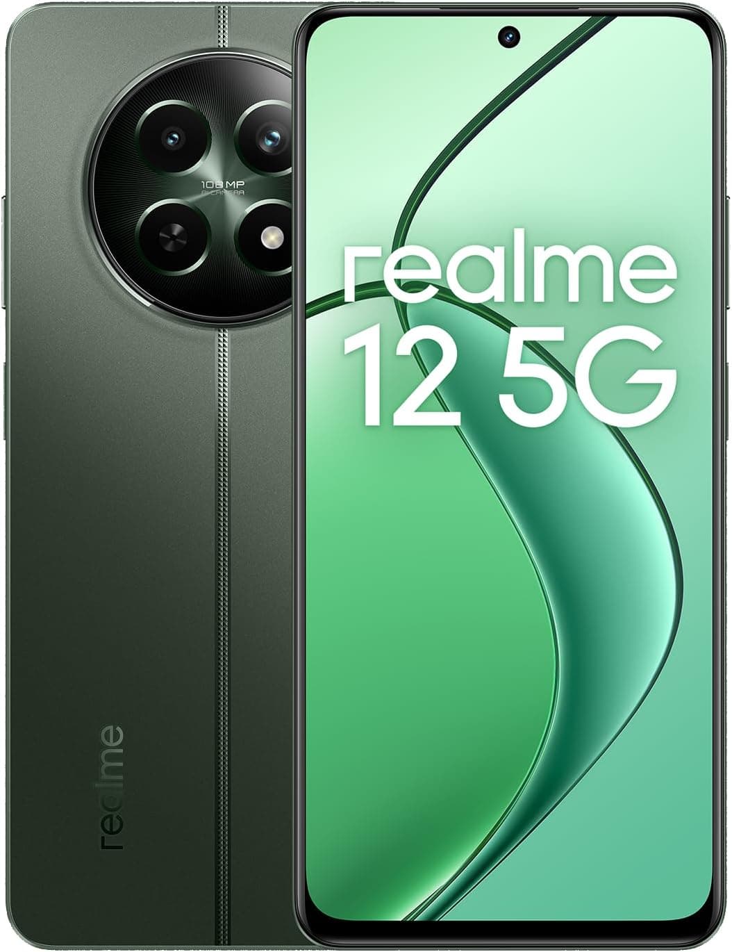 realme 12 Telemóvel 5G, 8 + 256 GB, 108 MP para retratos nítidos, ecrã FHD fluído a 120 Hz, MediaTek Dimensity 6100 5G, grande bateria de 5000 mAh, carregamento SUPERVOOC de 45 W