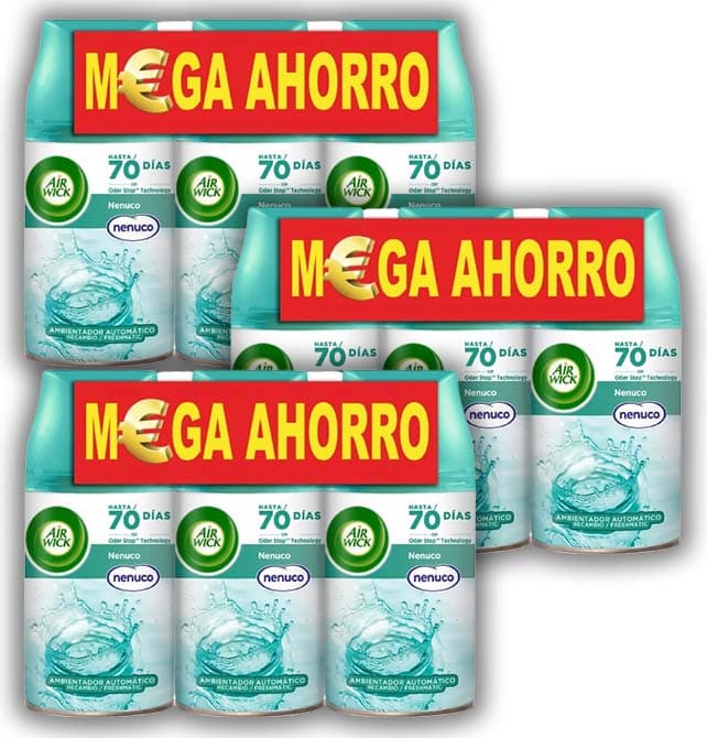 Air Wick Freshmatic Recarga de ambientador em spray automático, aroma a nenuco, 3 x 250 ml