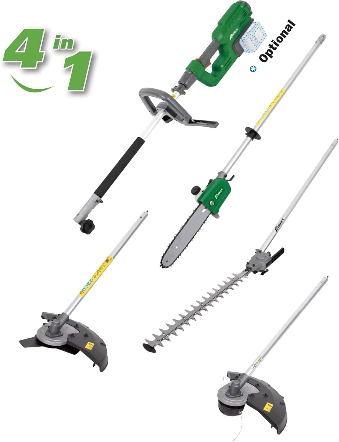 RIBIMEX PRBAT20/4EN1SB Ferramenta multifuncional 4 em 1 para newskill zadora, corta-sebes e mosquitos, fagor zadora, roçadeira RBAT20 Ribimex sem bateria nem carregador