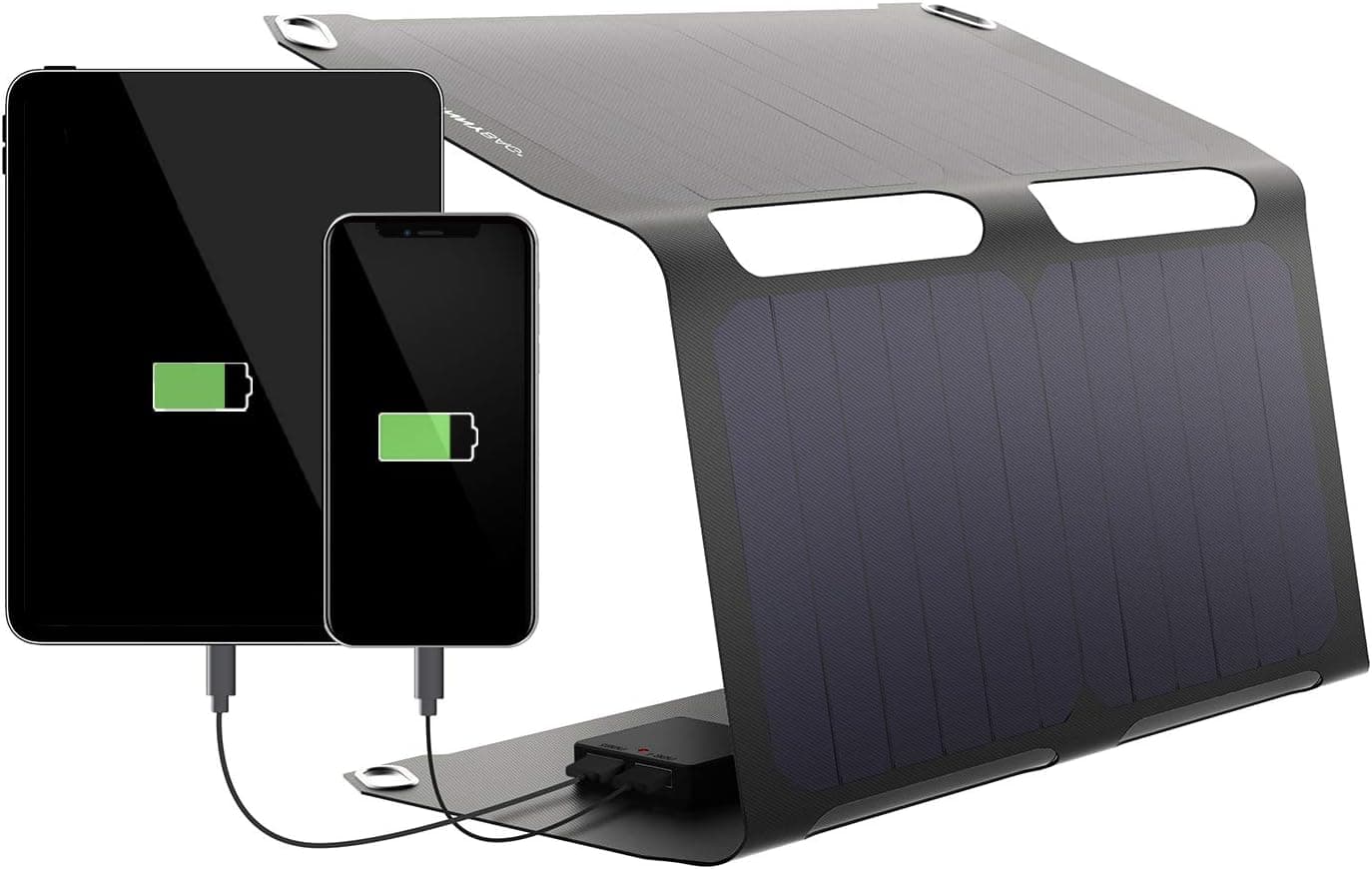 Sunnybag SUNBOOSTER 21 Carregador solar portátil com 21 W | dobrável, eficiente, resistente à água, 2 saídas USB, telemóvel, tablet, banco de energia de viagem, para exteriores, caminhadas