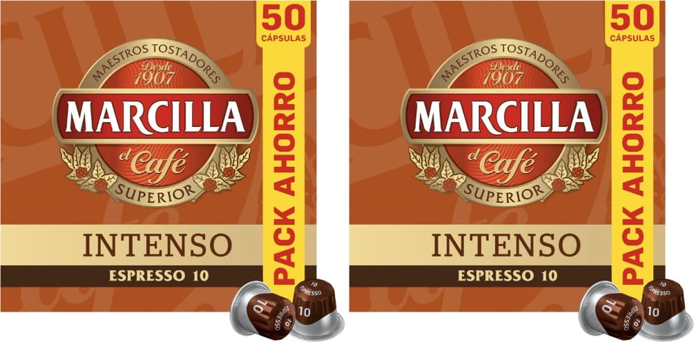Marcilla Cápsulas de café intenso, intensidade 10, 50 cápsulas compatíveis Nespresso