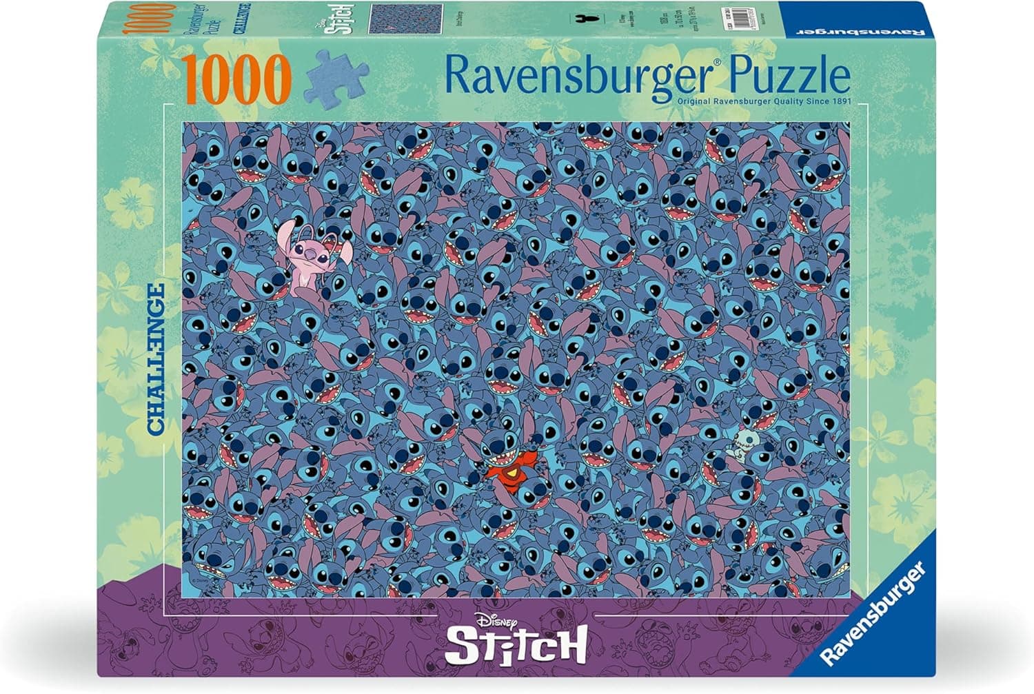 Ravensburger - Puzzle: Stitch Challenge, 1000 peças, puzzle para adultos, quebra-cabeças para adultos, presentes a partir de 14 anos, 70 x 50 cm
