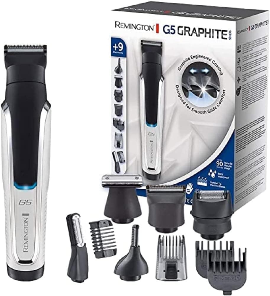Remington PG5000 | Aparador multifunções sem fios com 9 acessórios para barba, corpo e nariz, autonomia 90 min