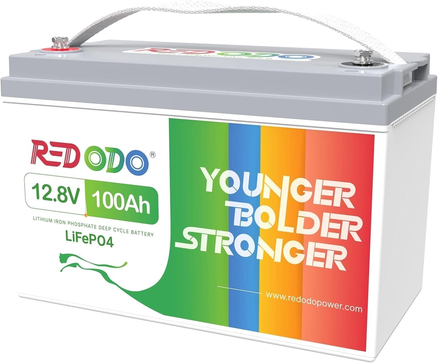 Redodo Bateria de lítio de 12 V 100 Ah, bateria LiFePO4 incorporada em 100 A BMS, até 15000 ciclos e 10 anos de vida, autocaravana, sistema de placa solar, barco motor de arrastar, ETC