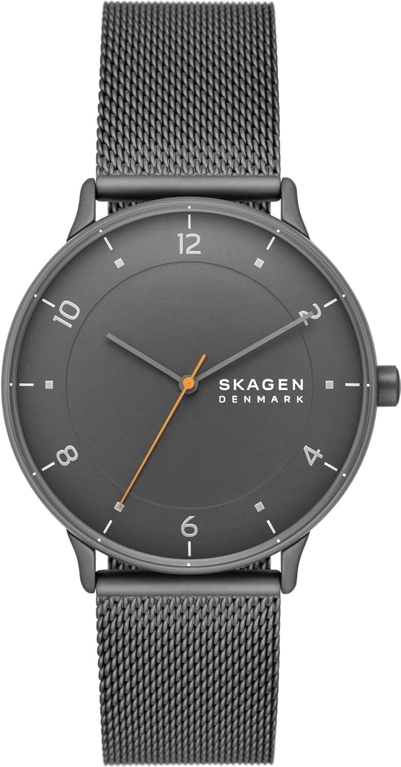 Skagen RIIS Relógio para homem, movimento de quartzo com correia de aço ou pele