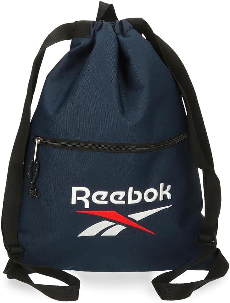 Reebok Boston Mochila Saco Con Cremallera Azul 35x46 cms Poliéster Marino Mochila saco