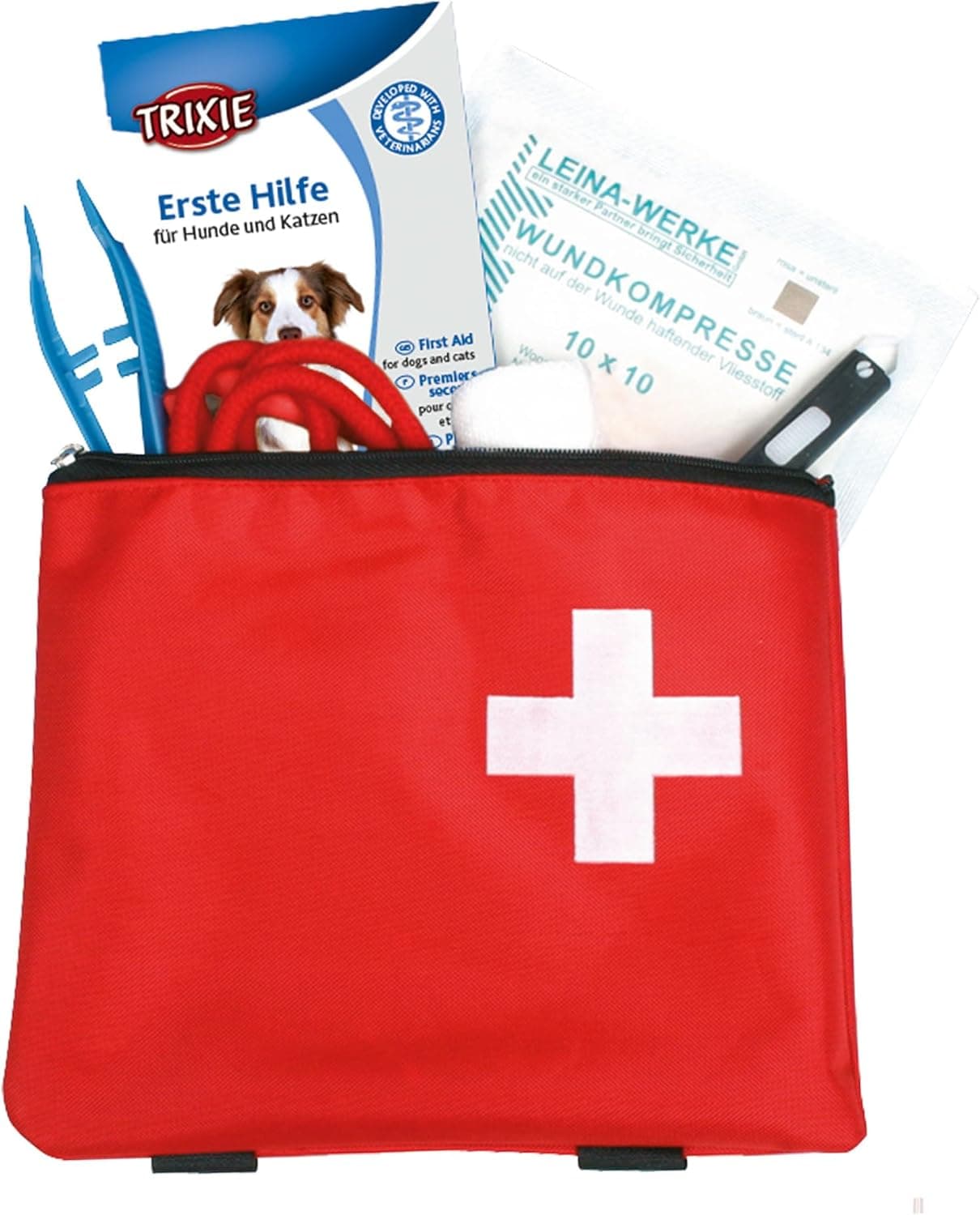 TRIXIE Kit de primeiros socorros para cão e gato, bolsa de nylon