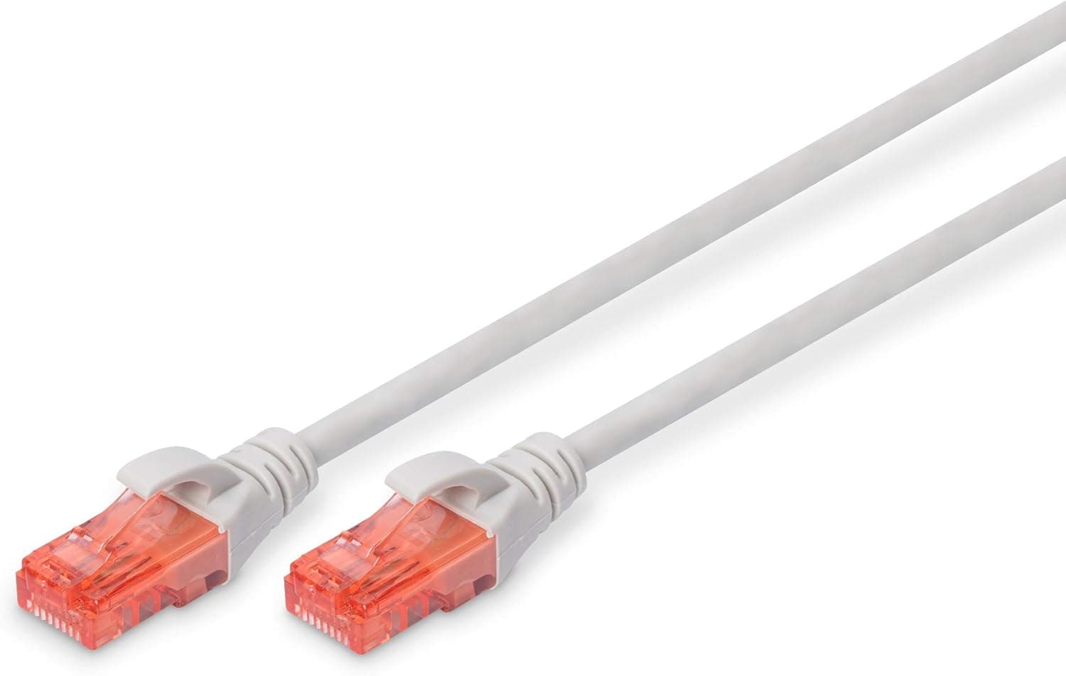 DIGITUS Cabo LAN Cat 6 - 1 m - Cabo de rede CCA com RJ45 - U/UTP sem blindagem - compatível com Cat-6A e Cat-5e - cinzento