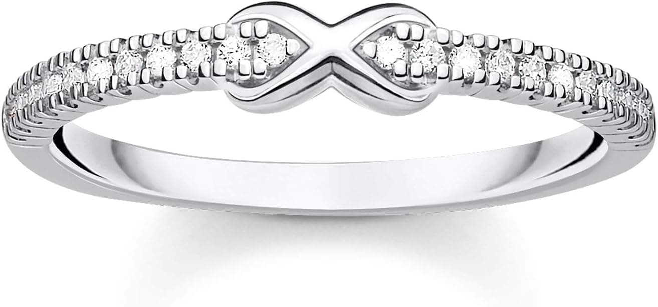 Anel Thomas Sabo Infinity com pedras brancas 925 Sterling Silver TR2322