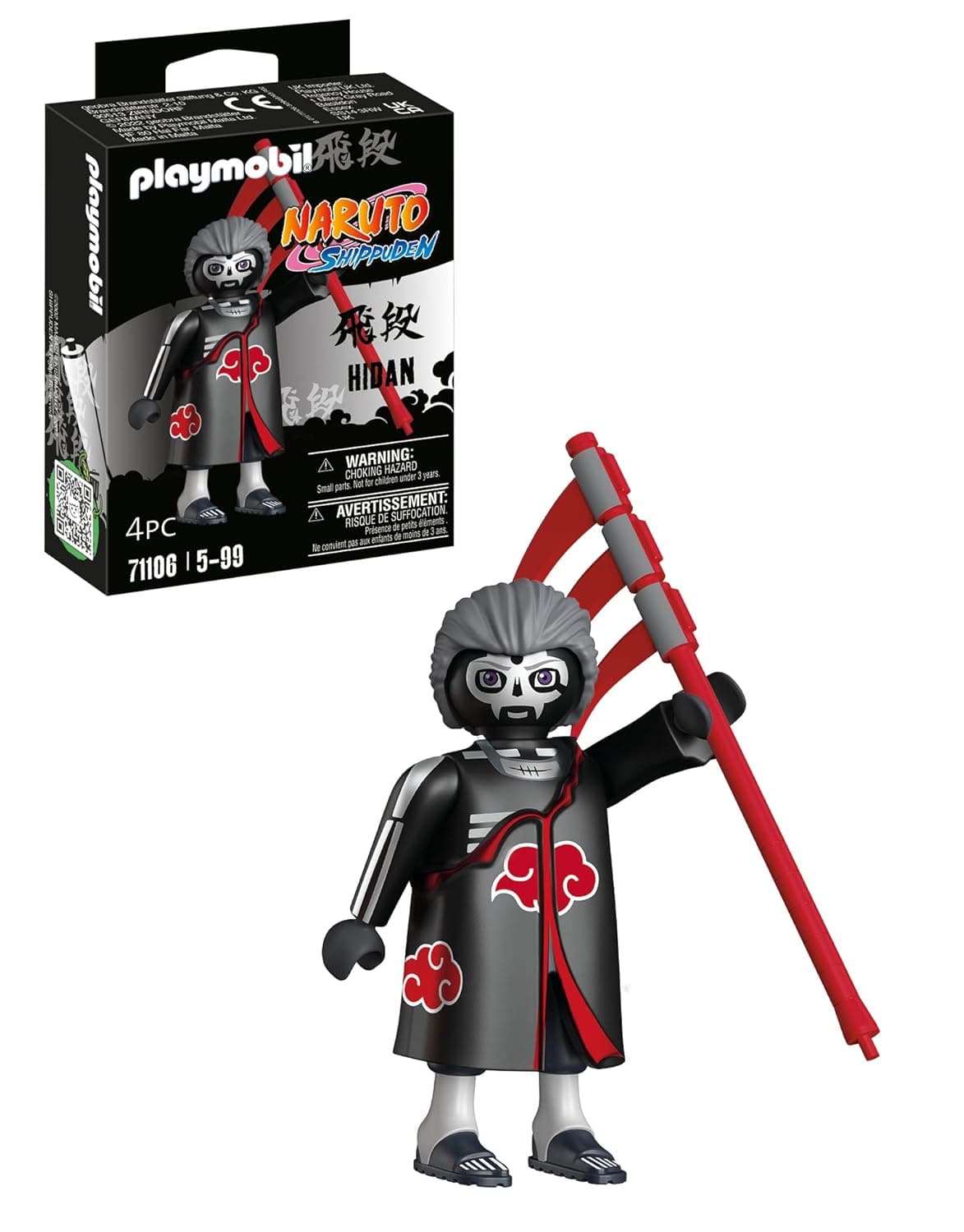 PLAYMOBIL Naruto Shippuden 71106 Hidan com camada Akatsuki e foice de três folhas, jogo criativo para fãs de anime, com grandes detalhes e extras autênticos, conjunto de 4 peças, a partir de 5 anos