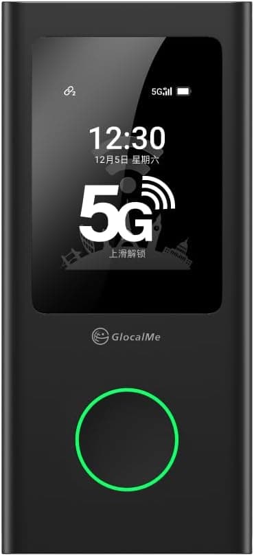 GlocalMe U50 Numen Air 5G Router Wi-Fi Mobile, banda de frequência global, sem necessidade de cartão SIM, suporta 16 dispositivos, bateria 5400 mAh, ponto de acesso sem fios viagem ou casa
