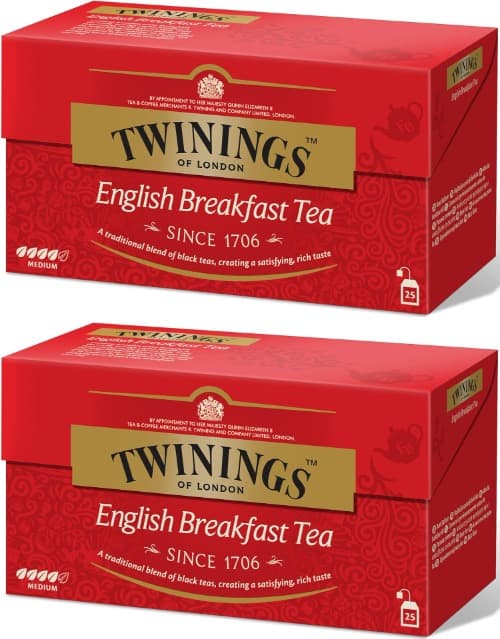Twinings English Breakfast | Chá preto em saquetas, 25 unidades
