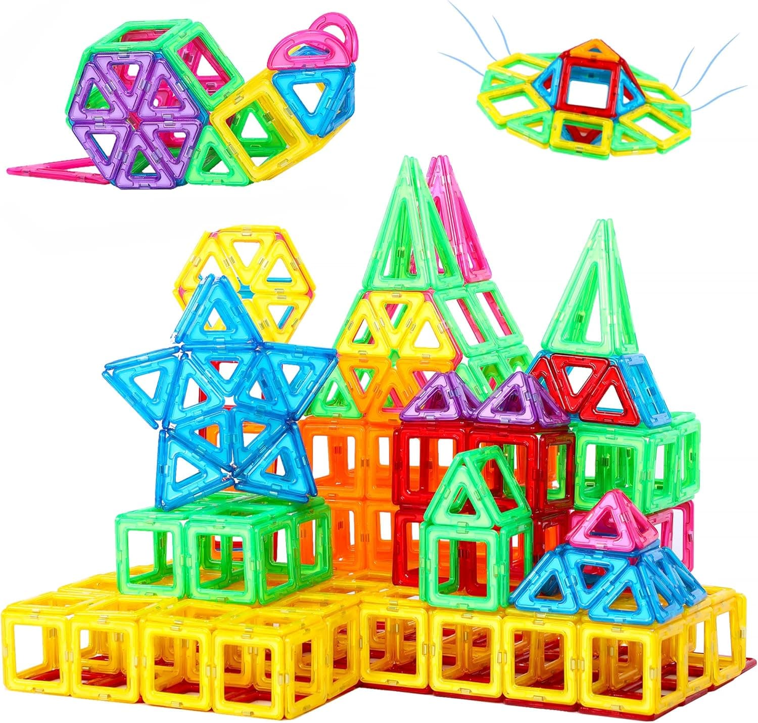 NorthBeland Blocos de construção crianças 71 peças, construção para crianças, blocos magnéticos 3D construção meninos e brinquedos para meninas 3 4 5 6 7 anos