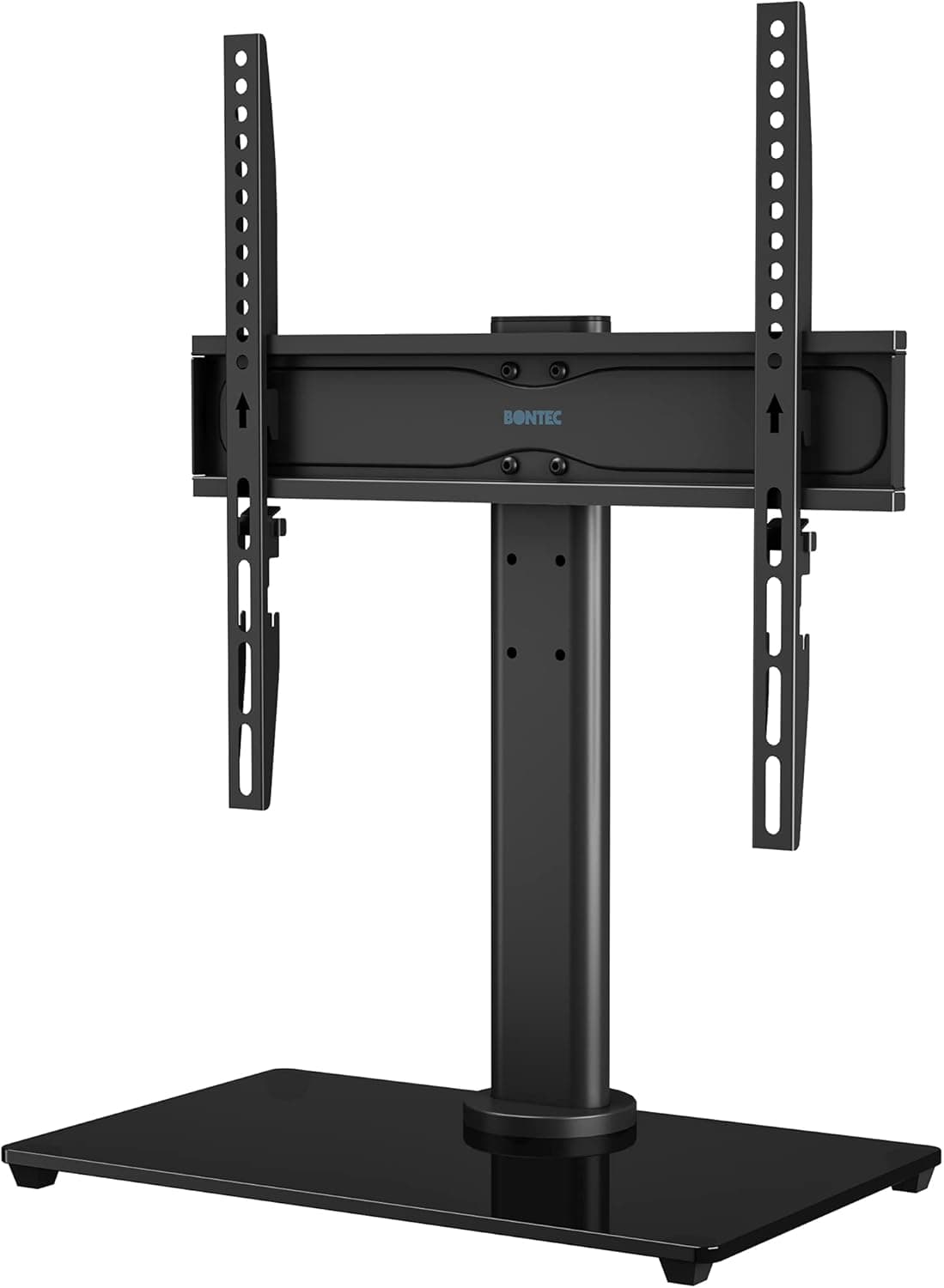 BONTEC Suporte para TV de pé universal para ecrã de 26 a 55 polegadas de LED/LCD/Plasma/Curva/Plana, suporte para pé TV com apenas toque rotativo e ajuste de altura, até 40 kg, máximo. VESA 400 x 400