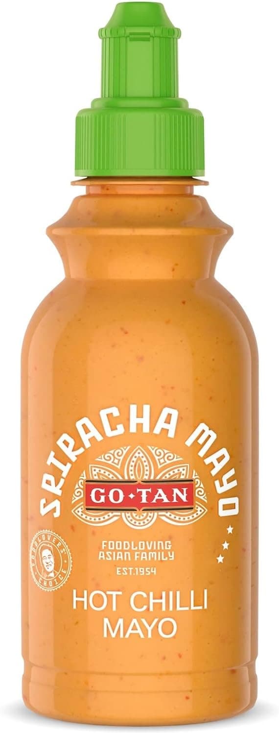 Go-Tan Molho Sriracha maio, tempero com toque picante, mistura Sriracha e maionese, Sriracha maio, 215 ml