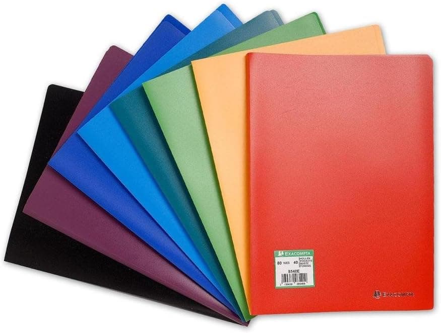 Exacompta 8550E | Pasta A4 com 100 vistas em polipropileno multicolor