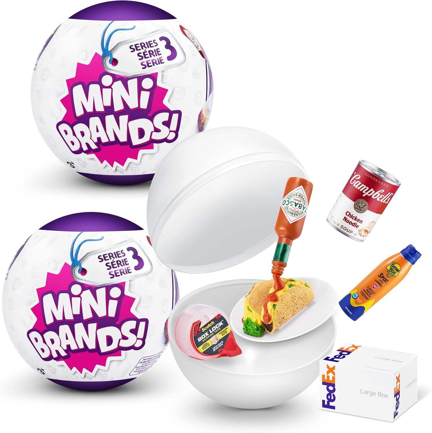 5 SURPRISE- Mini Series 3 (pacote de 2), PVC Mystery Capsule Real Miniature Brands - brinquedo colecionável, cor pacote de 2 unidades, S (ZURU 77483)