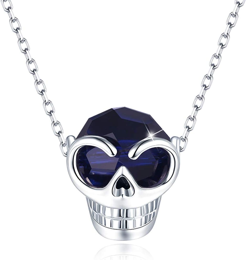 CRYSLOVE Colar de cristais de caveira para mulher
