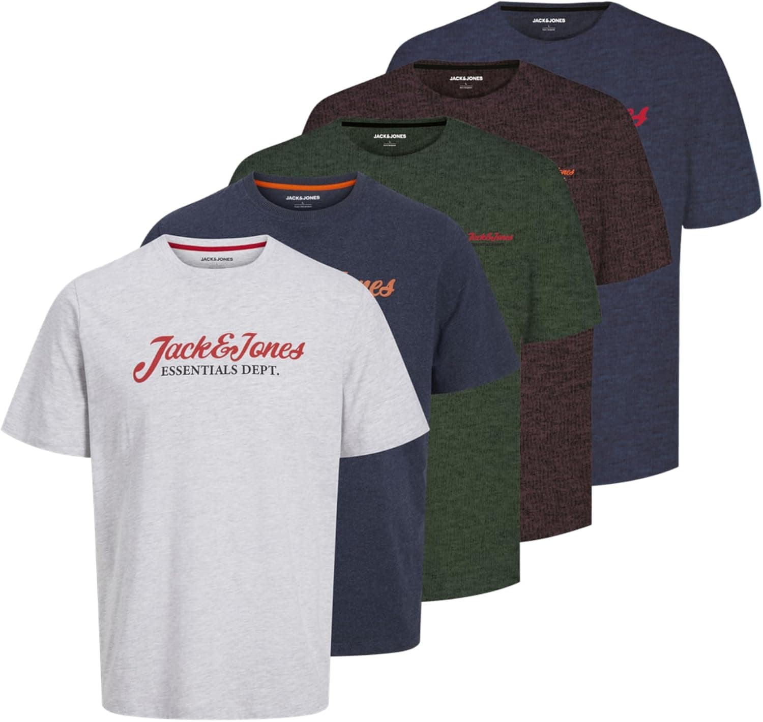 JACK & JONES T-shirts para homem, pack de 5