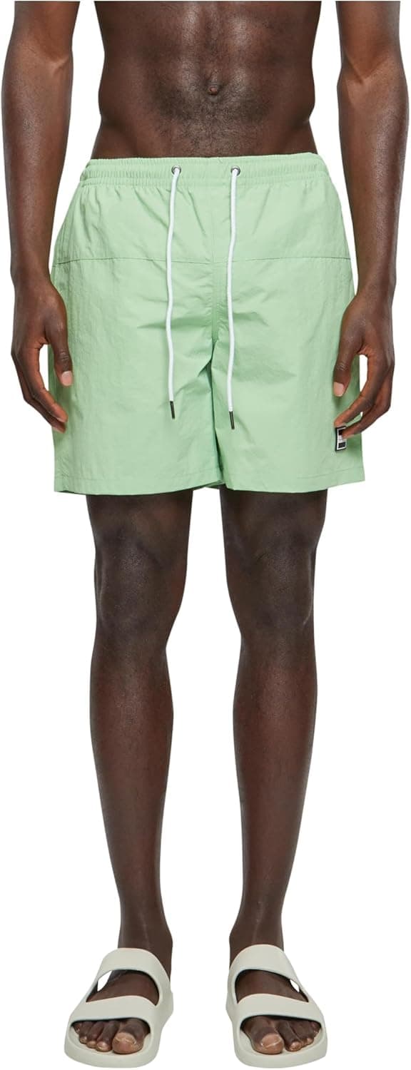 Urban Classics Block Swim Shorts | Calções de banho com padrão em blocos para homem