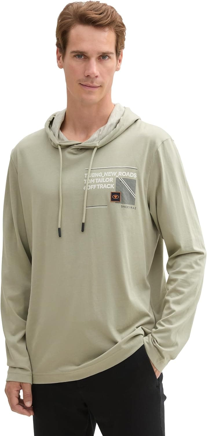 TOM TAILOR T-shirt de manga comprida para homem