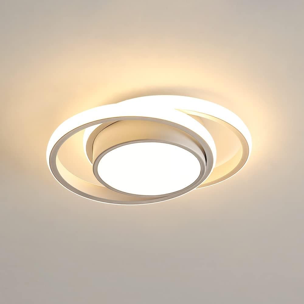 Comely Candeeiros de teto LED, criatividade Plafon LED teto redondo, 32 W 2350 LM branco quente 3000 K, candeeiro de teto moderno para quarto corredor varanda cozinha, 28 cm