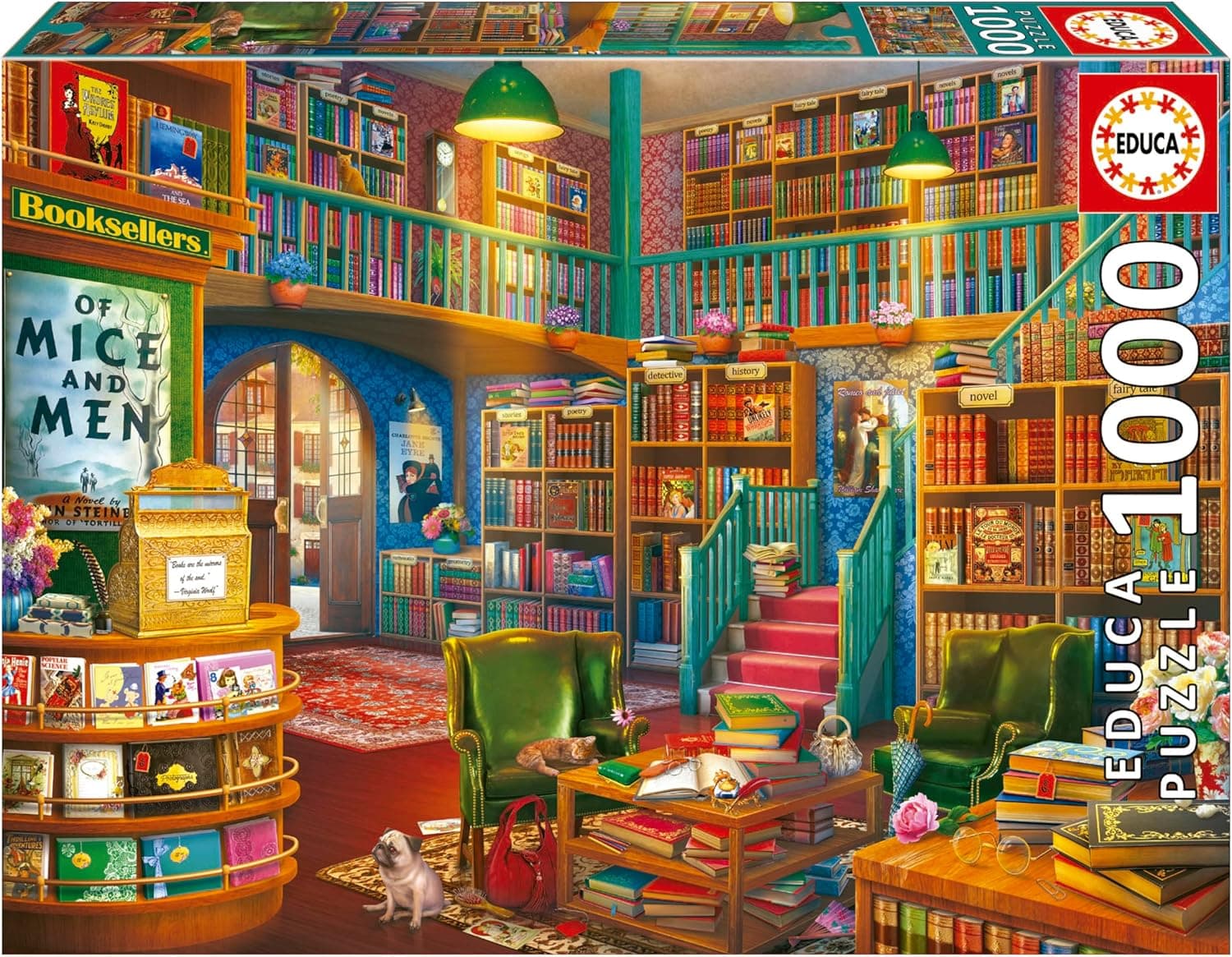 Educa - Livraria | puzzle de 1000 peças para adultos. Medidas: 68 x 48 cm. Inclui uma cauda Fix Puzzle. 14 Anos (19925)