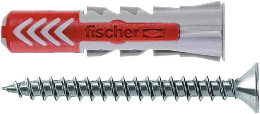 FISCHER, Tacos e parafusos para parede 5 x 25 DuoPower, buchas para betão, caixa buchas 35 unidades