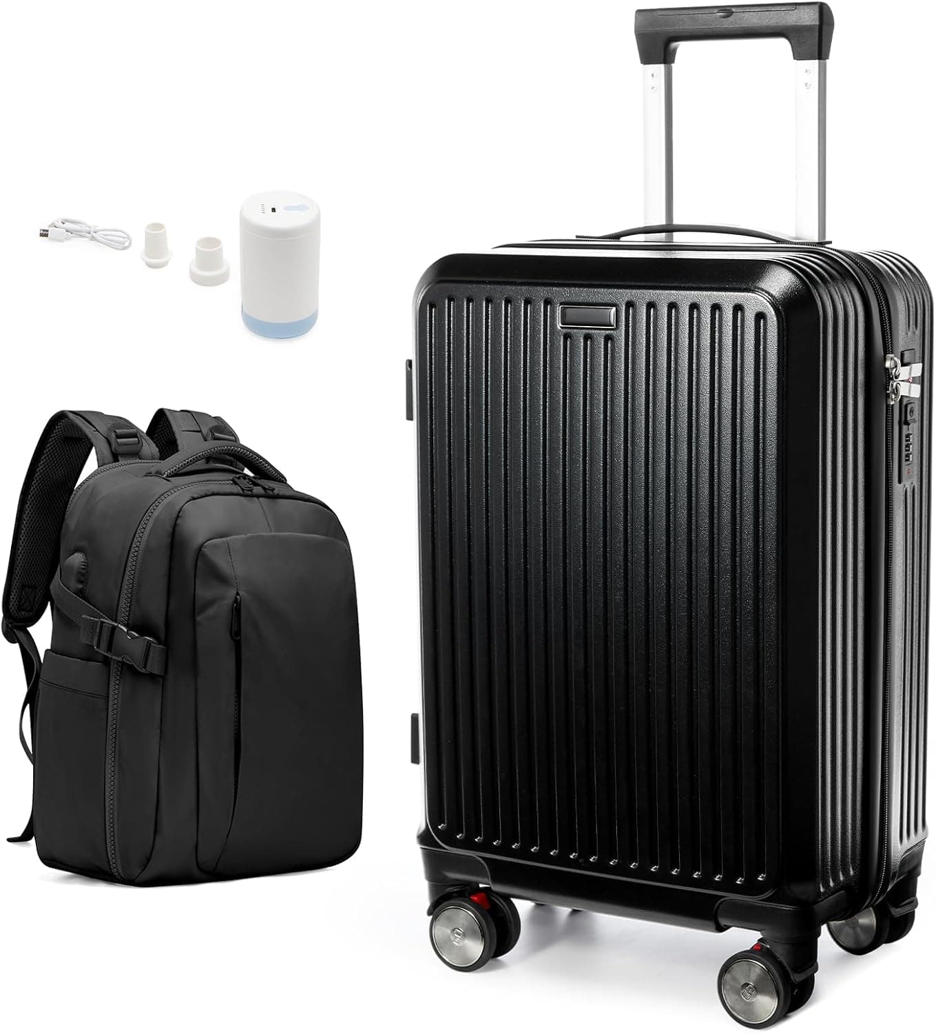 SZLX P14 | Mochila de viagem com compressão a vácuo e carregador USB, compatível com cabina Ryanair