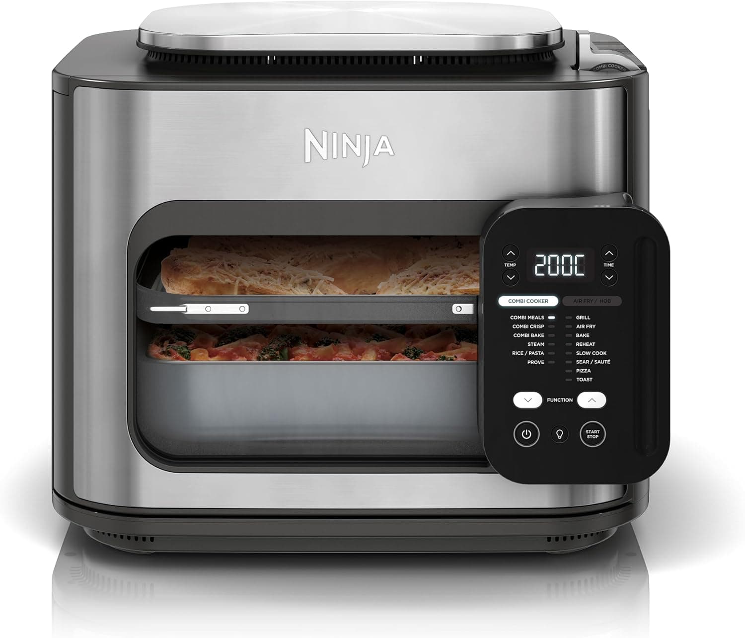 Ninja SFP700EU | Panela elétrica multifunções 12 em 1 com função de forno e fritadeira de ar quente, inclui bandeja de forno e guia de receitas