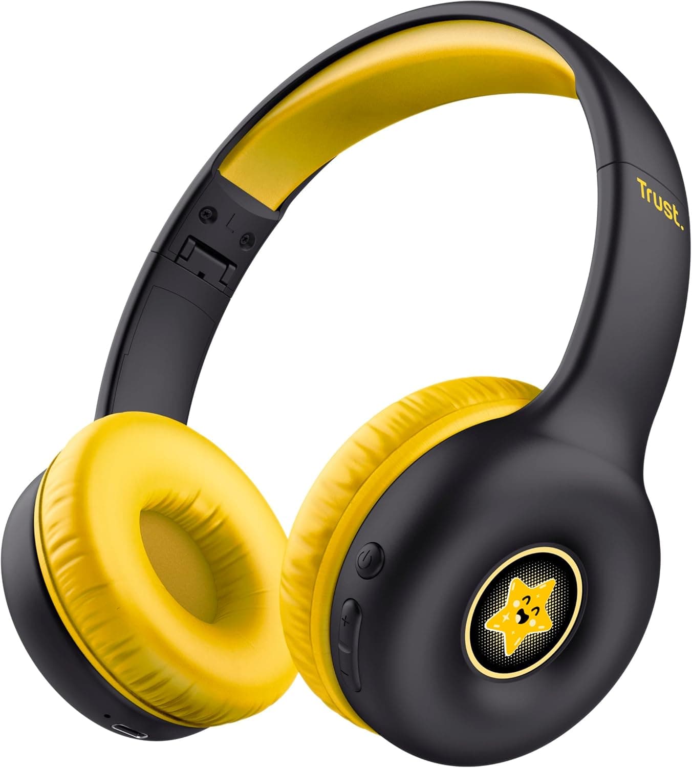 Trust Nouna Auriculares sem fios Bluetooth para crianças, 4 - 10 anos, limite de volume (85 dB), capacetes dobráveis com microfone e autocolantes, bateria de 15 h, headset para interruptor, tablet,