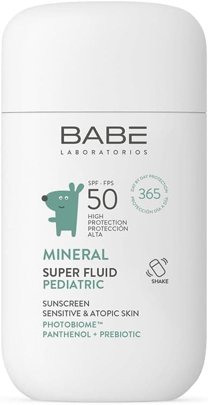 Laboratorios Babé - SUPER FLUID mineral PEDIATRIC SPF 50 - Protetor solar infantil, 100% mineral | alta proteção SPF 50 | especial para pele sensível e tópica
