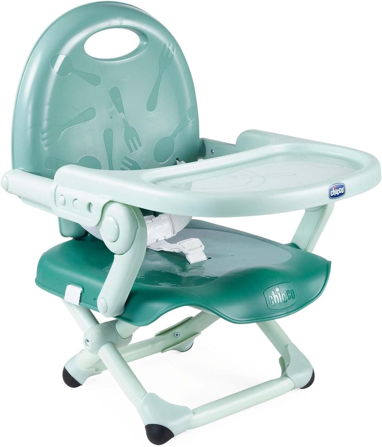 Chicco Pocket Snack Alçador de cadeira para crianças para comer, adequado de 6 meses até 3 anos (15 kg), cadeira alta de viagem portátil e ajustável para bebés, compacto e com bandeja desmontável 