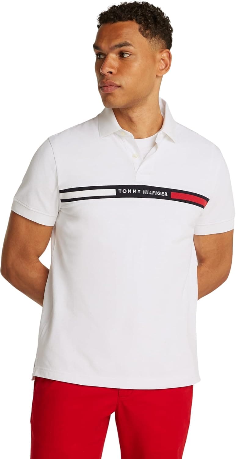 Tommy Hilfiger Polo de manga curta para homem Chest Insert regular Fit