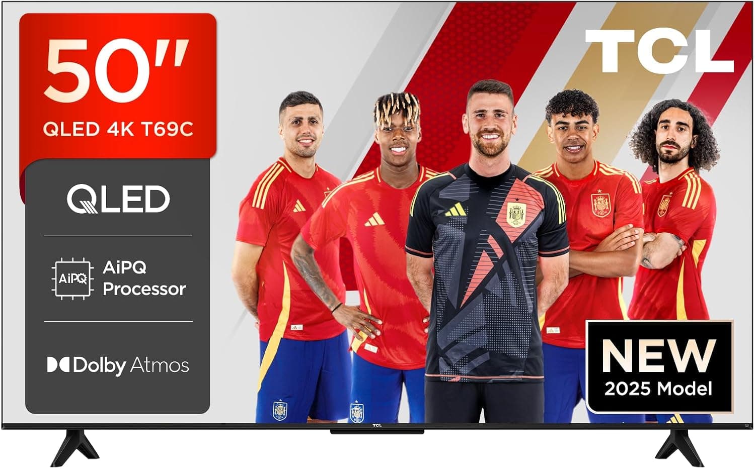 TCL 50T69C QLED 50", Direct LED TV, HDR 4K, Smart TV with Google TV (Dolby Vision and Atmos, Game Master, Motion Clarity, Google Assistant and Alexa Compatible) 50" T69C