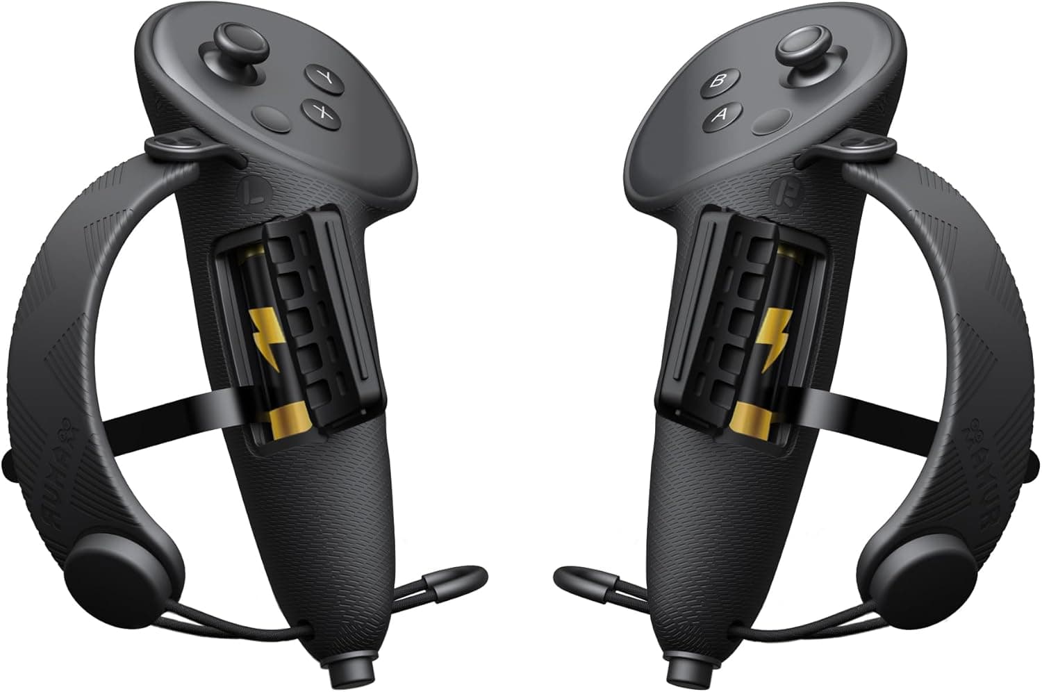 AMVR Capa de aderência controlador compatível com meta/Oculus Quest 3S/Quest 3 acessórios, tampa de abertura de bateria e protetor (adapta-se a mãos grandes)