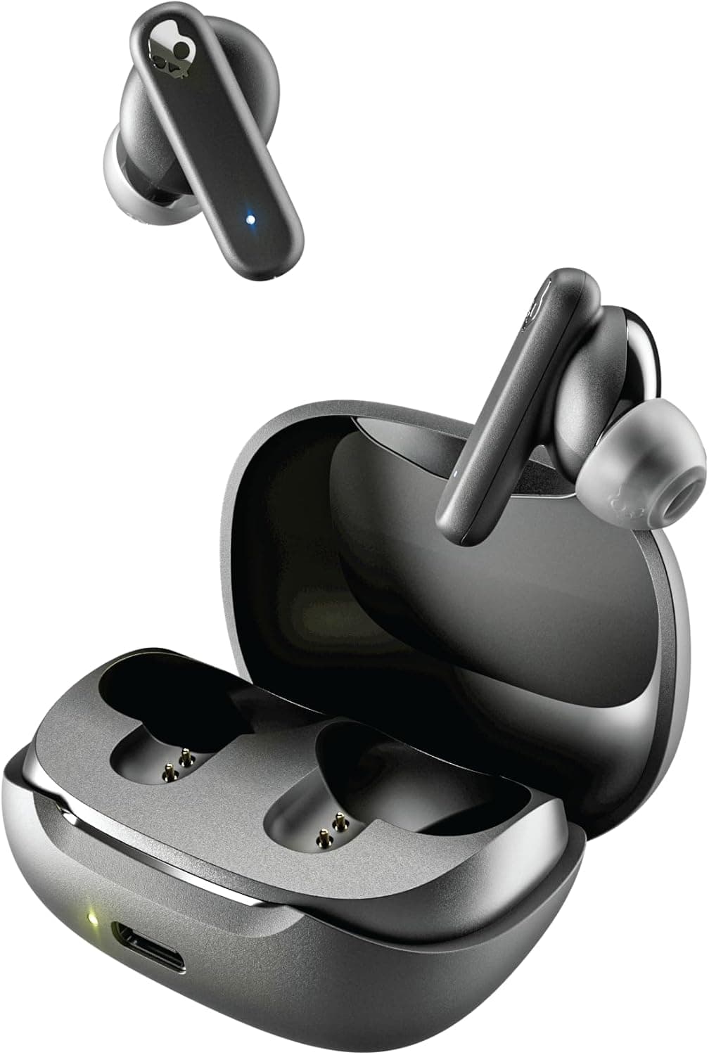 Skullcandy Smokin' Buds auriculares sem fios sem fios, 20 h de automonomia, 50% de plásticos renováveis, microfone, compatíveis com iPhone Android e dispositivos Bluetooth - preto