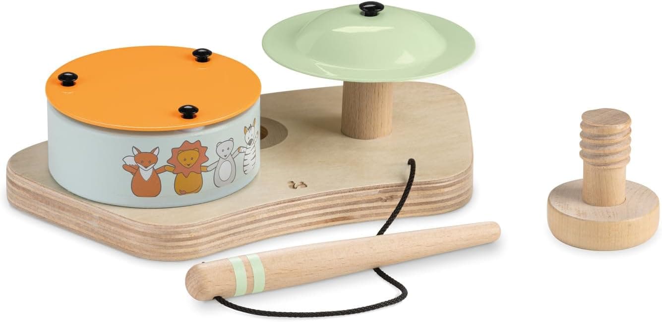 hauck Brinquedo musical bebé - tambor bebé para Alpha+ Beta e Arketa Play Tray - brinquedo musical madeira desenvolve a motocicleta desde 10 meses - hauck Animals