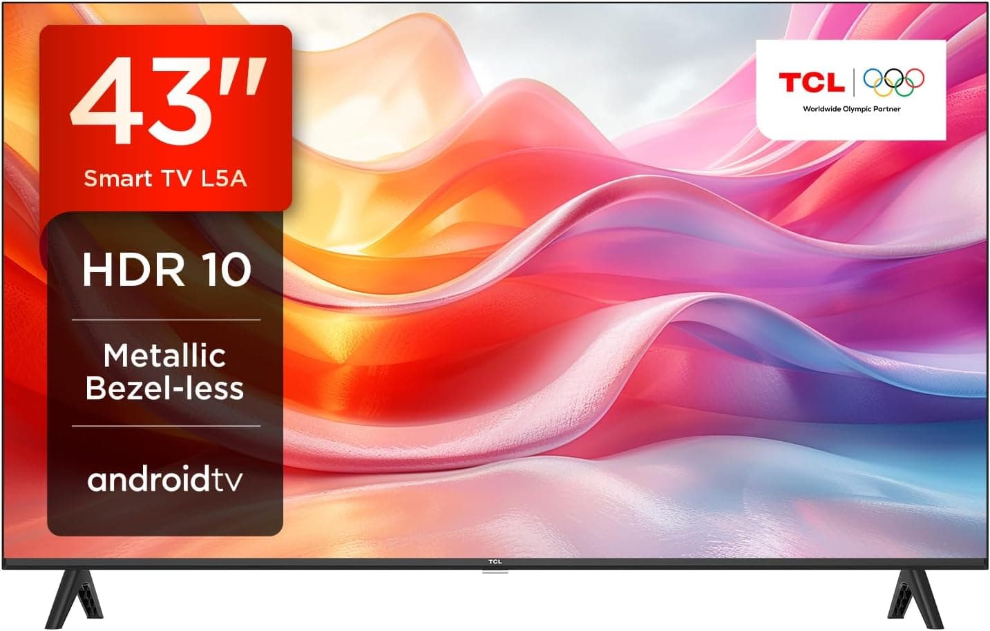TCL 43L5A Smart TV, HDR, FHD, Direct LED com Android TV, design Bezeless (Kids Care, Dolby Audio, compatível com o assistente do Google) 